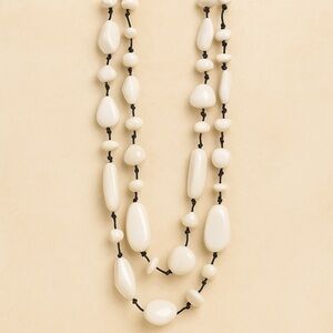 Talbots White Beaded Necklace Elegant Design